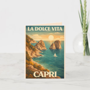 La Dolce Vita - Capri Vintage Reiseposter Einladung