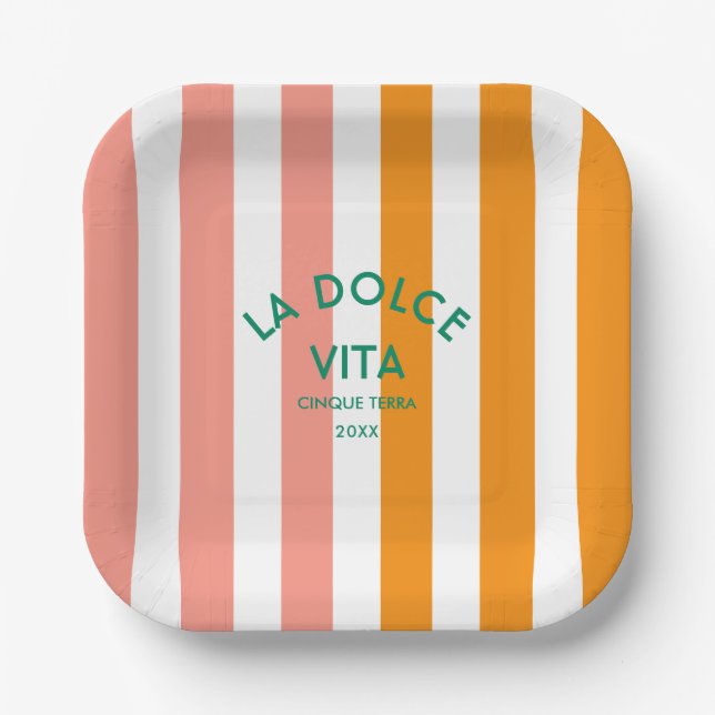 La Dolce Vita Cinque Terra Cabana Pappteller (Vorderseite)