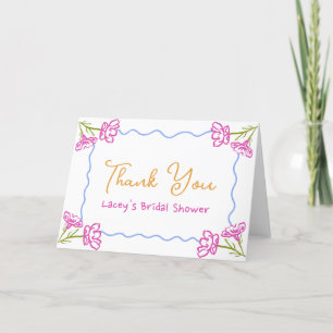 La Dolce Vita Farbige Florale Hochzeitstparty Dankeskarte