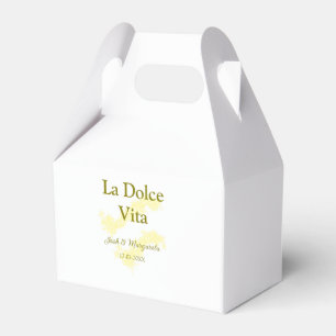 La Dolce Vita gelbe Hochzeitsgesellschaft Name Dat Geschenkschachtel