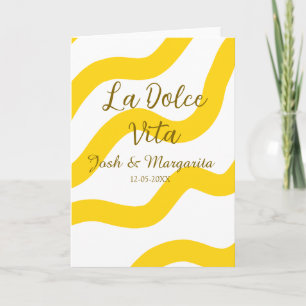 La Dolce Vita gelbe Hochzeitsgesellschaft Name Dat Karte