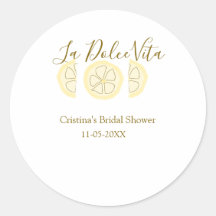 La Dolce Vita gelbe Zitronen-Brautparty Pastell-Br