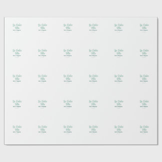 La Dolce Vita grün blau pastell name datum hochzei Geschenkpapier