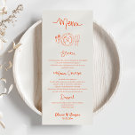 La Dolce Vita Hand Drawn Wedding Menükarte<br><div class="desc">La Dolce Vita Hand Drawn Wedding Menü</div>