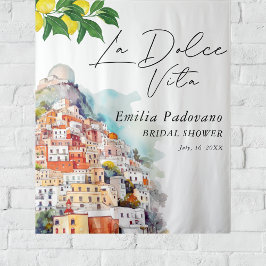 La Dolce Vita Italia Brautparty Backdroop Wandteppich