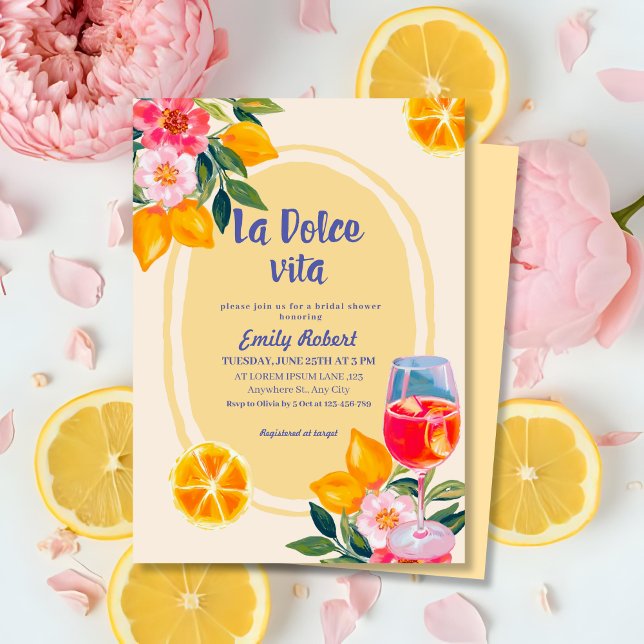 La Dolce Vita Italia Lemon Brautparty Einladung (Von Creator hochgeladen)