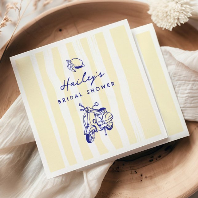 La Dolce Vita Italia Lemon Gelbes Brautparty Serviette (Von Creator hochgeladen)