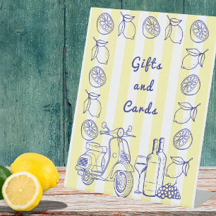 La Dolce Vita Italia Lemon Gelbes Brautparty Sockelschild