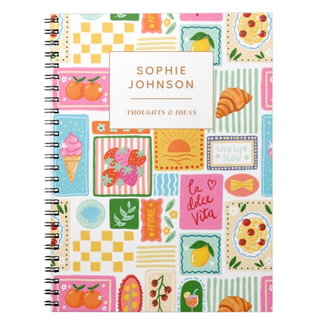 La Dolce Vita Italian French Personalized Colorful Notizblock (Vorderseite)