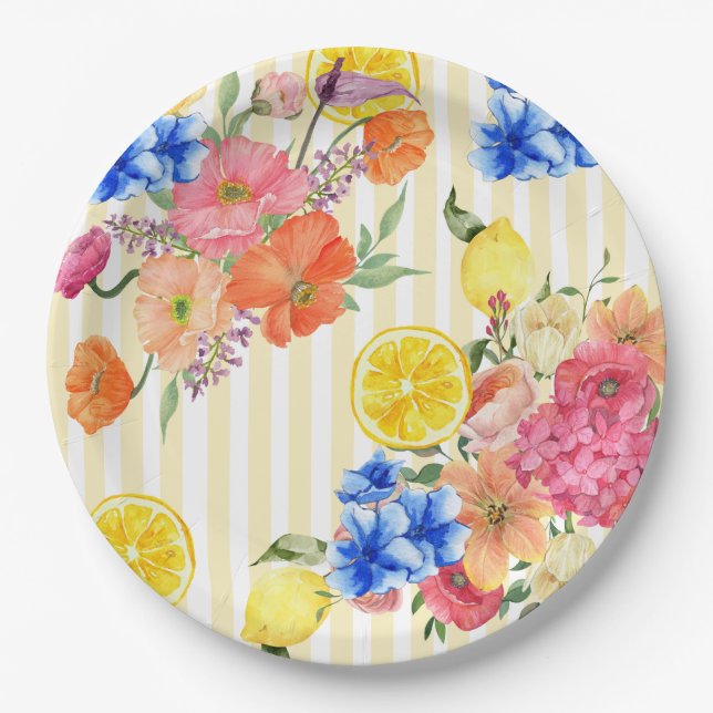 La dolce vita Italian Lemon Summer Brautparty Pappteller (Vorderseite)