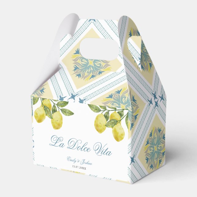 La Dolce Vita Italian Lemon Wedding Geschenkschachtel (Vorderseite)