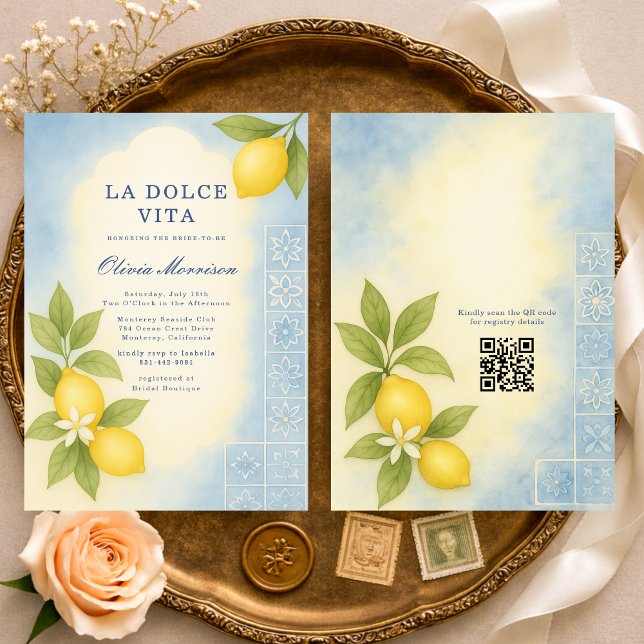 La Dolce Vita Italian QR Code Bridal Shower Einladung (Von Creator hochgeladen)