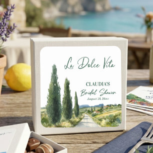 La Dolce Vita Italienische Aussicht Junggesellinne Quadratischer Aufkleber