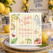 La Dolce Vita Italienische Brautparty Papier Servi
