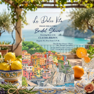 La Dolce Vita Italienische Riviera Brautparty Acryleinladungen