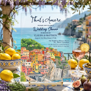 La Dolce Vita Italienische Riviera Hochzeitsbrause Acryleinladungen