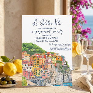 La Dolce Vita Italienische Riviera Verlobungsfeier Einladung