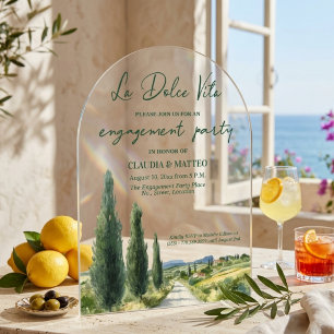 La Dolce Vita Italienische Verlobungsparty Acryleinladungen