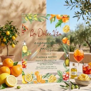 La Dolce Vita Italienische Zitrone Verlobungsfeier Acryleinladungen