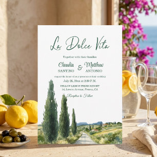 La Dolce Vita Italienischer Blick Elegante Hochzei Einladung