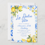 La Dolce Vita italienischer Lemon elegant 30. Gebu Einladung
