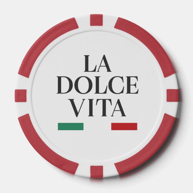 La Dolce Vita Italienischer Poker Chip - Spiel mit (Vorderseite)