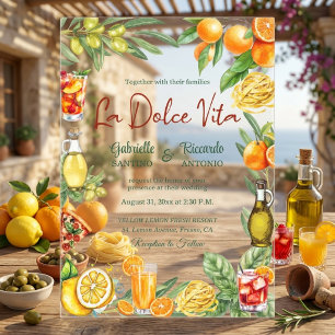 La Dolce Vita Italienischer Zitrus-Cocktail-Hochze Acryleinladungen