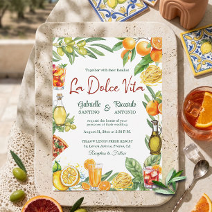 La Dolce Vita Italienischer Zitrus-Cocktail-Hochze Einladung