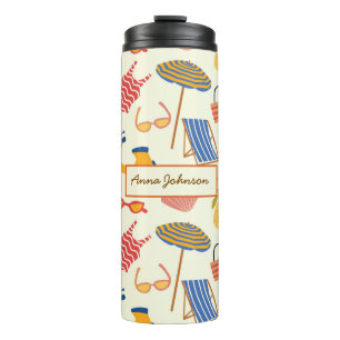 La dolce Vita Italienisches Sommerstrand-Muster in Thermosbecher