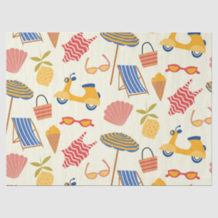 La dolce Vita Italienisches Sommerstrand-Muster Seidenpapier
