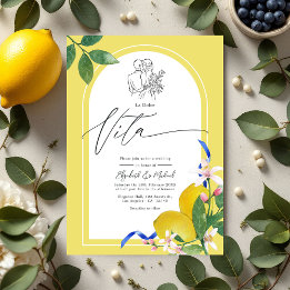 "La Dolce Vita" Lemon and Tile Italian Wedding Einladung