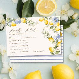 La Dolce Vita Lemon Citrus Mediterranean Wedding RSVP Karte