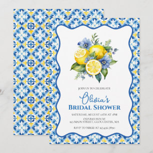 La Dolce Vita Lemon floral Brautparty Einladung