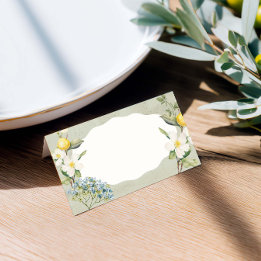 La Dolce Vita Lemon Floral geflochtene Platzkarte