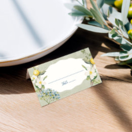 La Dolce Vita Lemon Floral geflochtene Platzkarte