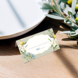 La Dolce Vita Lemon Floral geflochtene Platzkarte