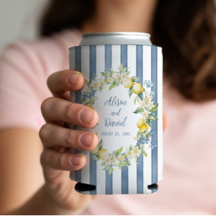 La Dolce Vita Lemon Floral Wedding Can Cooler Dosenkühler