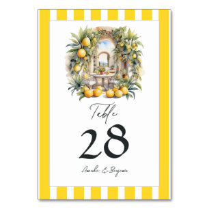 "La Dolce Vita" Lemon Grove Italienische Hochzeit Tischnummer