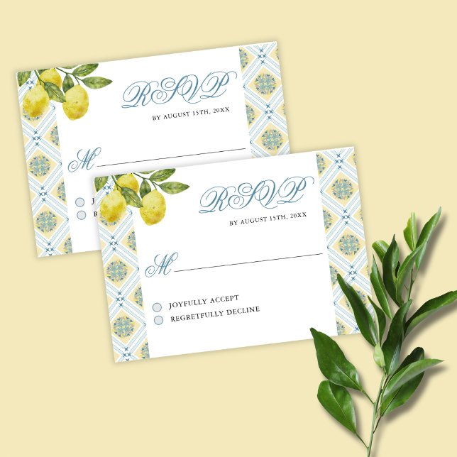 La Dolce Vita Lemon Hochzeit RSVP Karte (Von Creator hochgeladen)