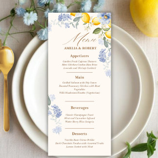 La Dolce Vita Lemon italian citrus wedding Menükarte
