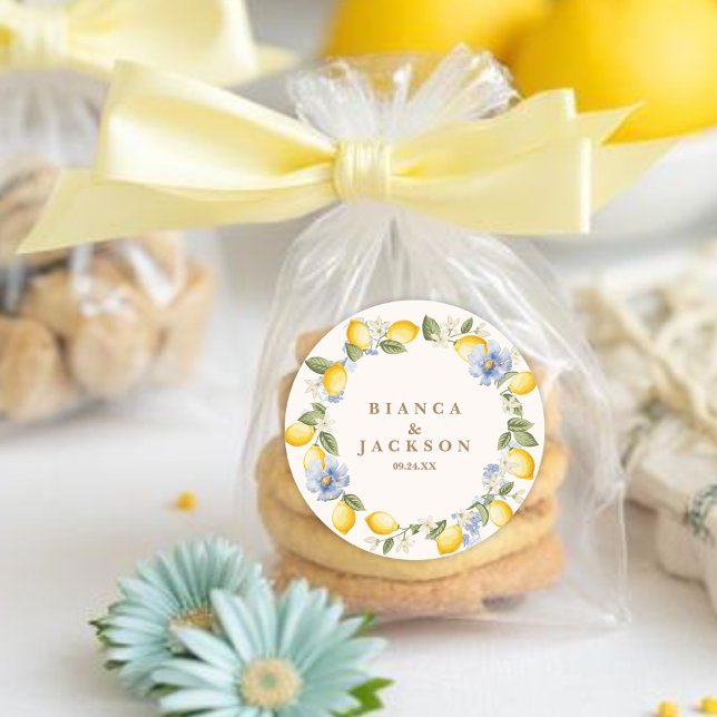 La Dolce Vita Lemon italian wedding name Runder Aufkleber (Von Creator hochgeladen)