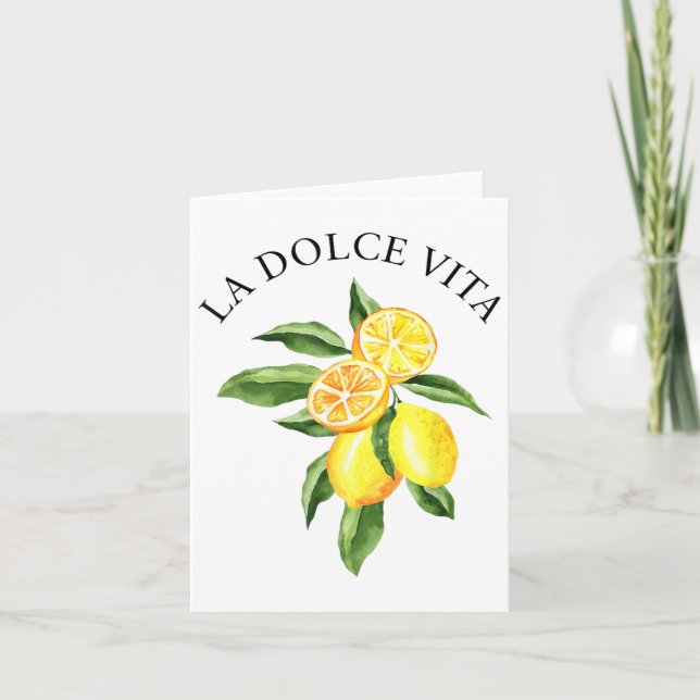 La Dolce Vita Lemon Italienischer Sommer Limoncell Karte (Vorderseite)