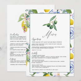 La Dolce Vita Lemon & Olive Mediterrane Hochzeit Menükarte