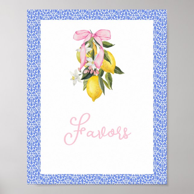 La Dolce Vita Lemon Pink Bow Baby Duschfavoriten Poster (Vorne)