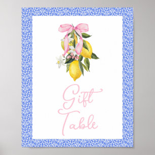 La Dolce Vita Lemon Rosa Schleife Baby Shower Gesc Poster