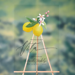 La Dolce Vita Lemon-Themenabend Transparente Begrü Acrylschild
