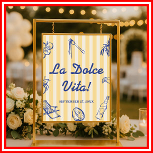 La Dolce Vita Lemons Brautparty Empfang Poster