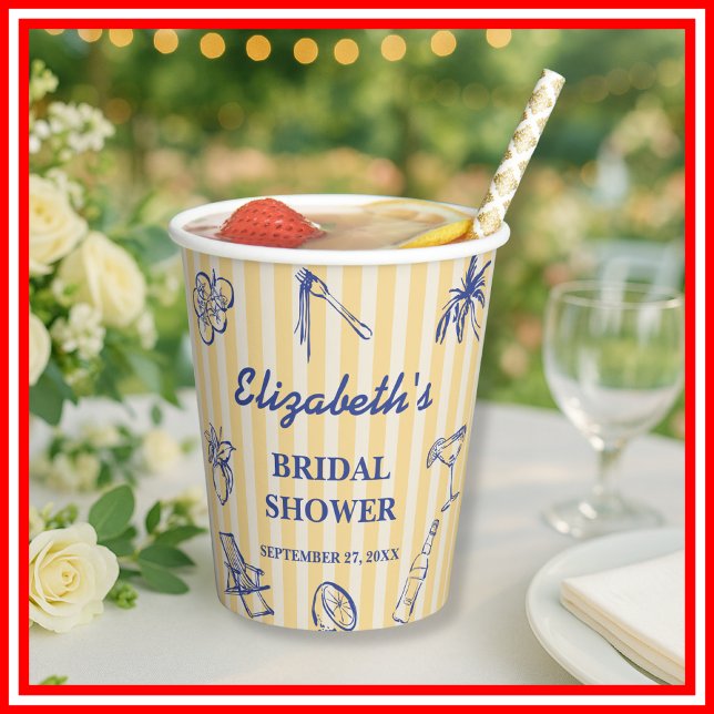 La Dolce Vita Lemons italienisches Brautparty Pappbecher (Von Creator hochgeladen)