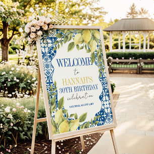 La Dolce Vita Meditera Italienischer Lemon Geburts Poster