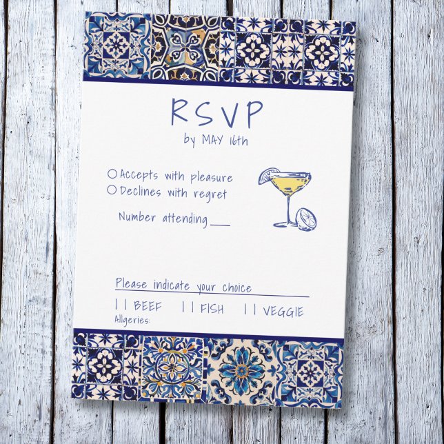 La Dolce Vita Mediterrane Kachel RSVP Karte (Von Creator hochgeladen)